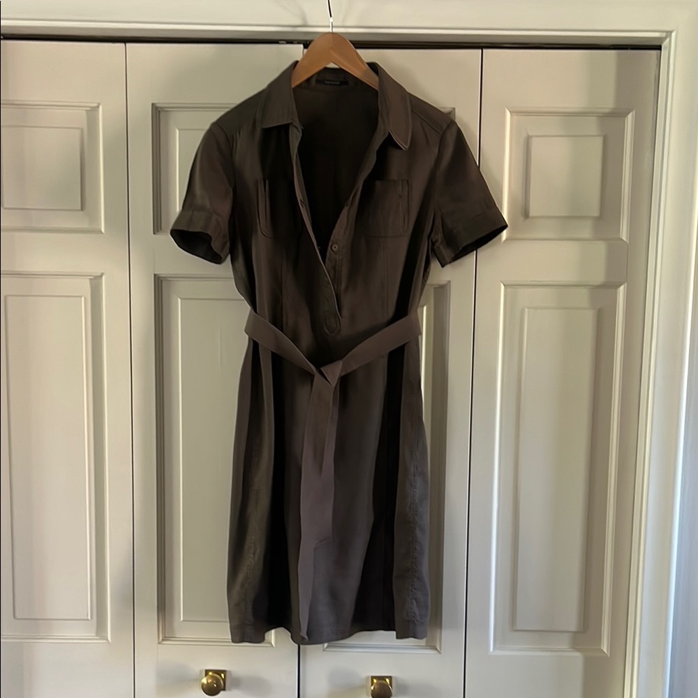 Elegant Brown Shirt Dress